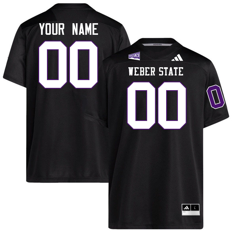 Custom Weber State Wildcats Name And Number College Football Jerseys Stitched-Black